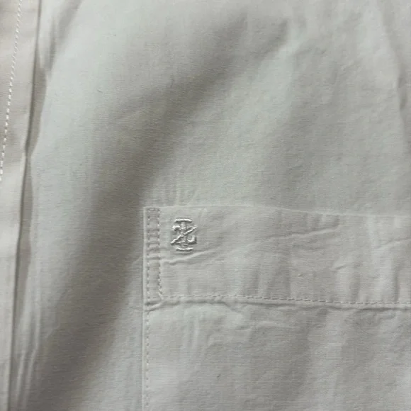 IZOD Cotton White Pocket Long Sleeve Button Down Shirt sz 4XLT - Picture 4 of 11